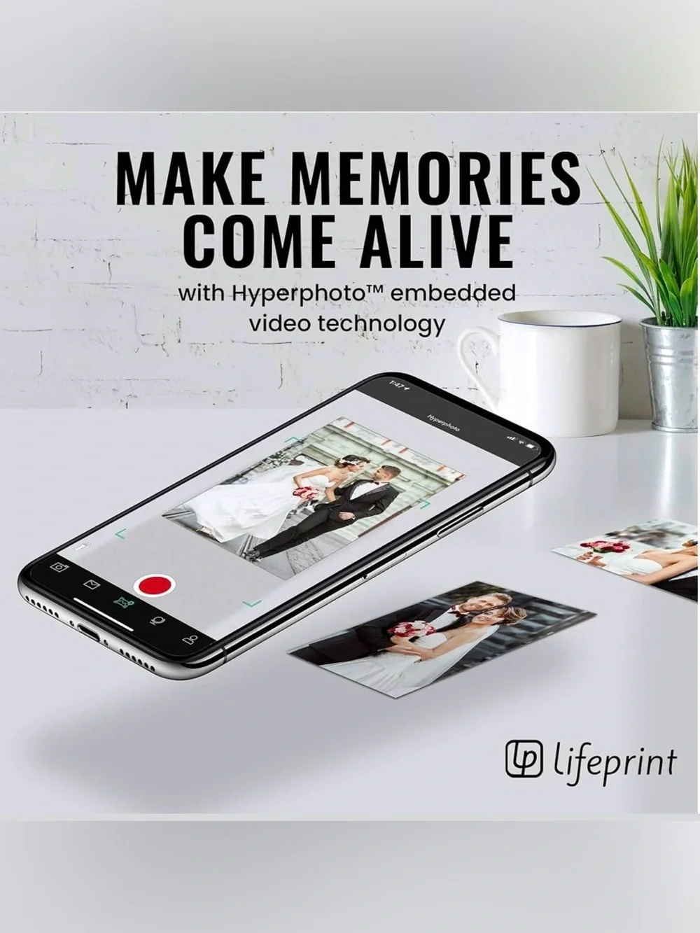 White Portable Photo & Video Printer for iPhone - Bluetooth Instant Prints